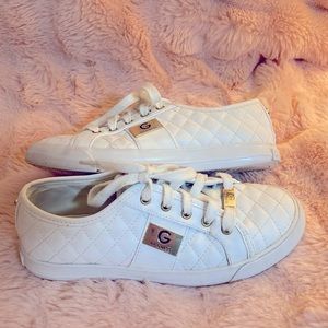 G by Guess White Quilted Sneakers (Woman’s Size 6.5)